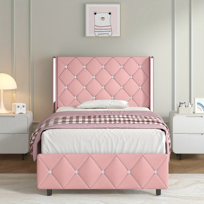 Upholstered Bed Frame with No Box Spring Needed, Bedroom Platform Bed detail image - detail view 22