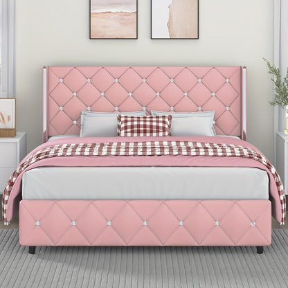 Bed Frame shown in the pink, Full option