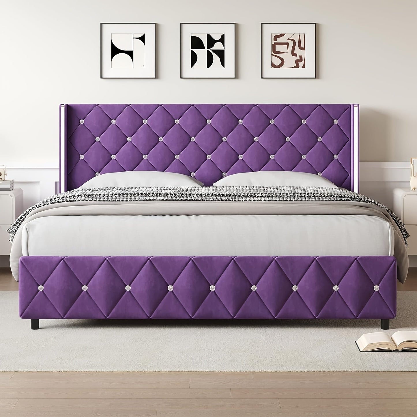 Bed Frame shown in the Purple, King option