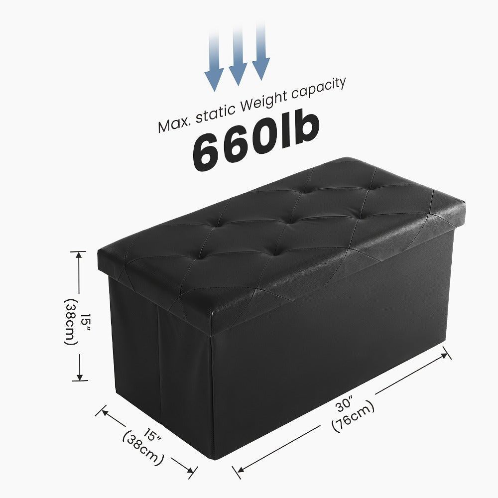 Upholstered Faux Leather Ottoman with Hidden Storage and Lift-Top Storage detail image - detail view 9