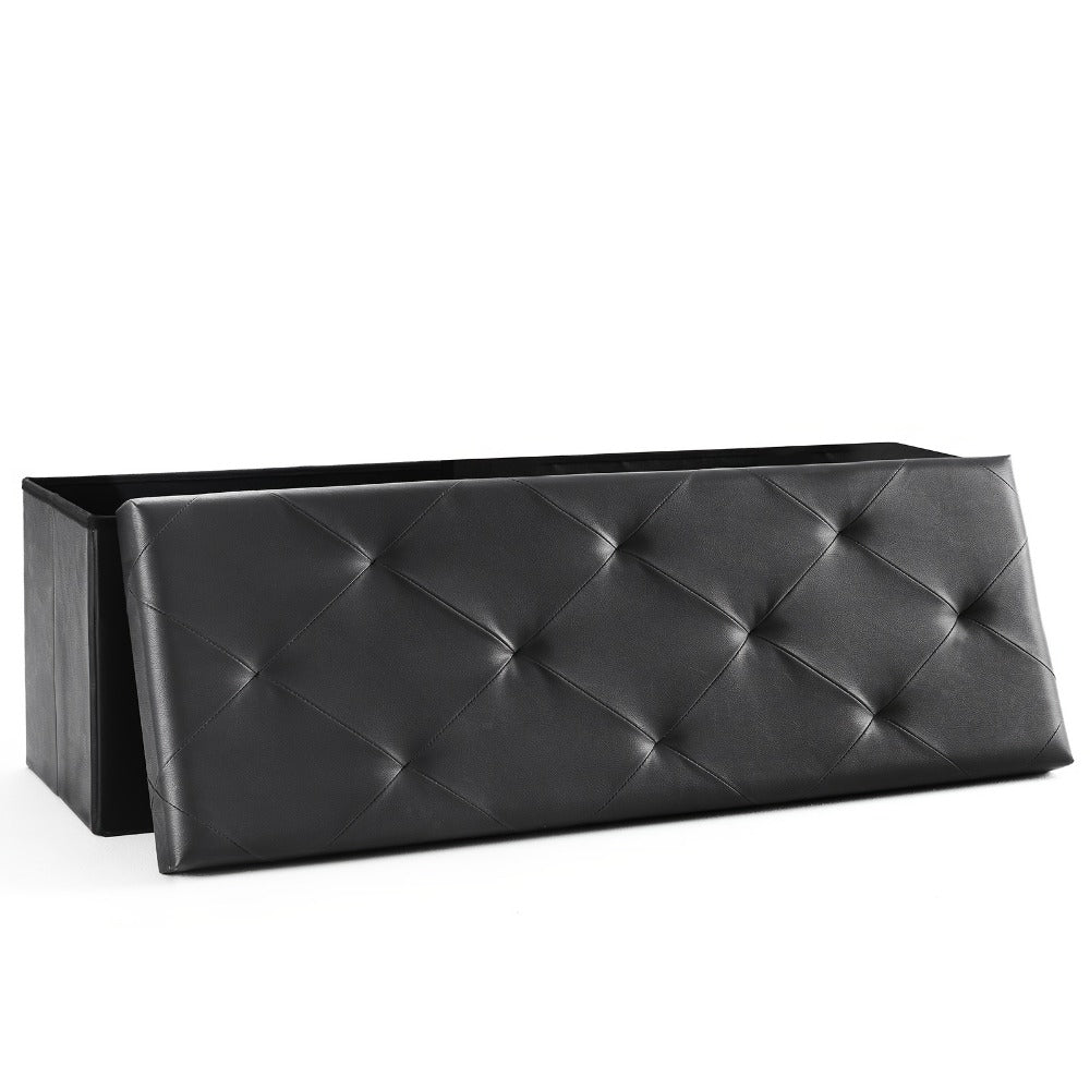 Ottoman, Storage Bench Faux Leather 660 lbs Upholstered Foot Rest Stool, Extra-Strong shown in the main product view