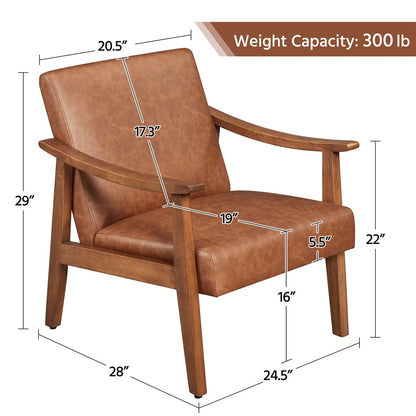 Upholstered Solid Wood Armchair with Armrests and Padded Seat for Living Room detail image - detail view 13