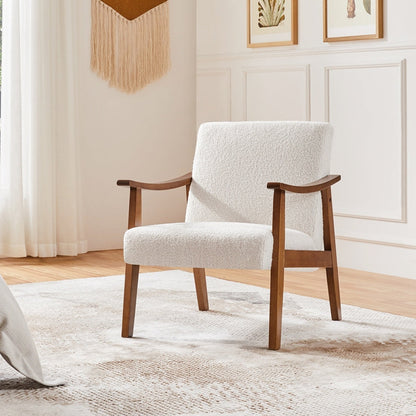 Armchair shown in the Ivory, Boucle Fabric option