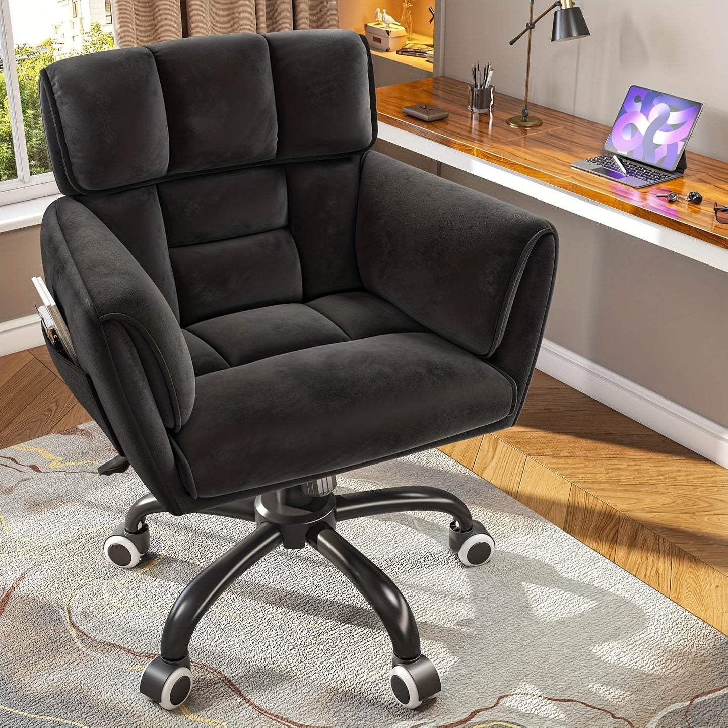 Vanity Chair shown in the Black option