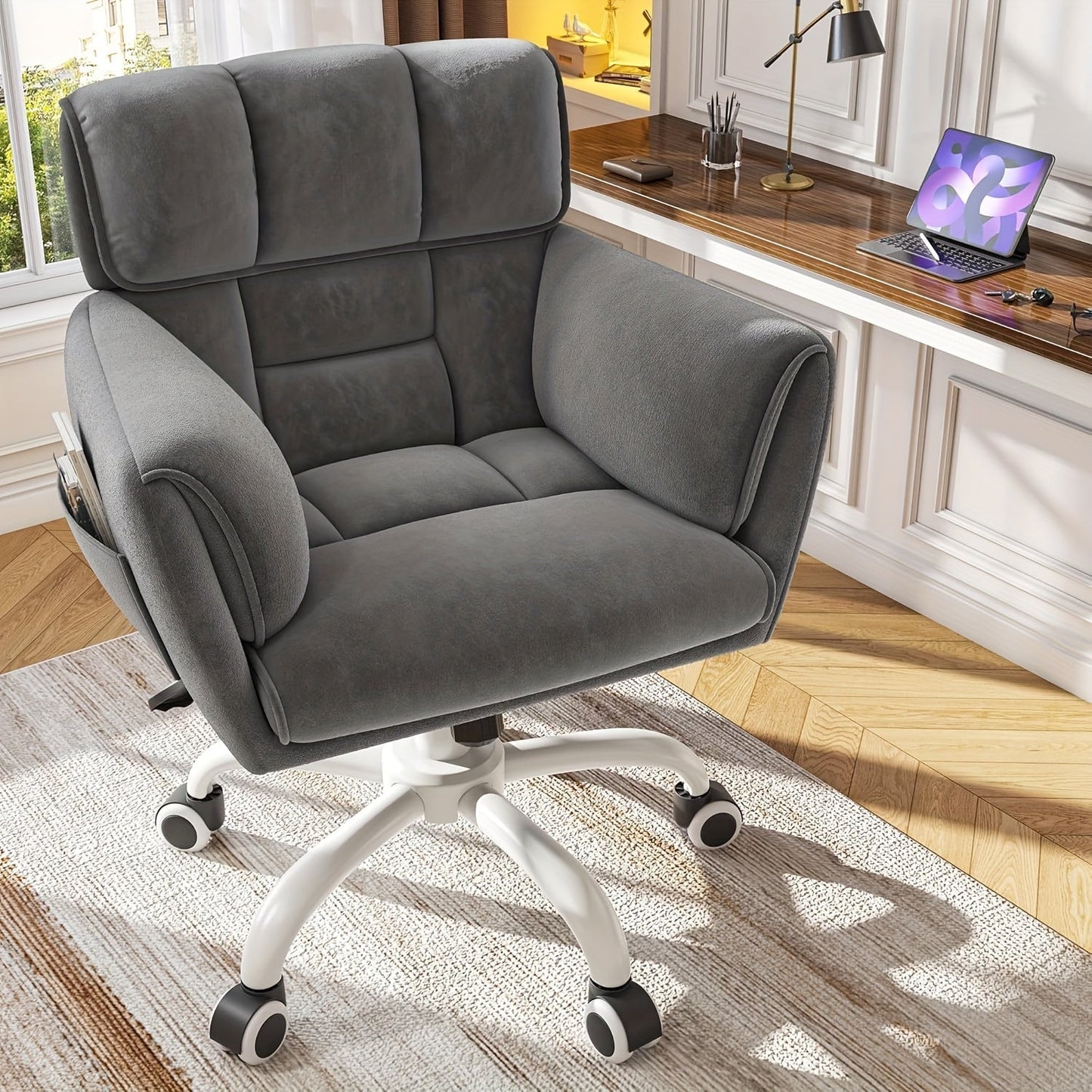 Vanity Chair shown in the Grey option