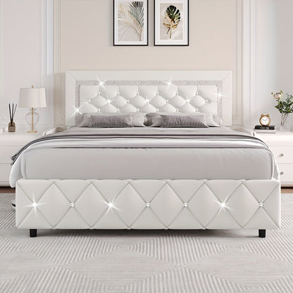 Bed Frame shown in the White, Full option