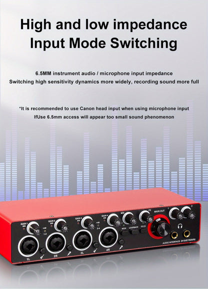 USB Audio Interface, 192Khz, Professional, 4-Channel, Sound for Recording and Streaming detail image - detail view 24