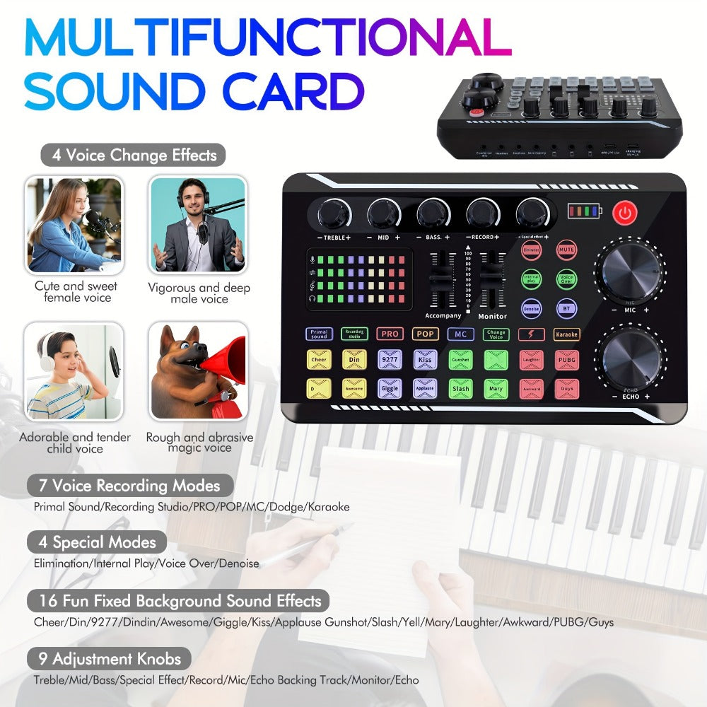 USB Audio Interface, 5V, Wireless, USB-C, Podcast, Microphone for Recording and Streaming detail image - detail view 19