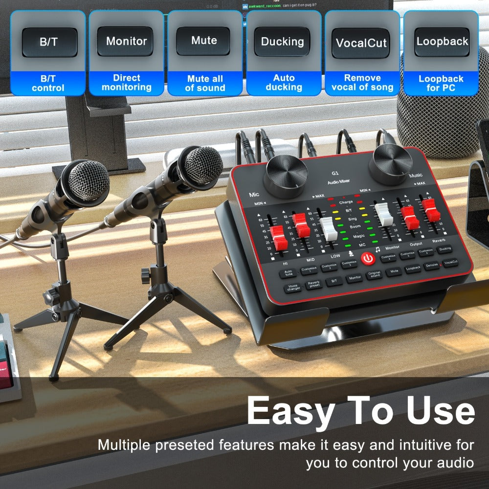 USB Audio Interface, Adjustable, USB, Podcast, Equipment for Recording and Streaming detail image - detail view 10