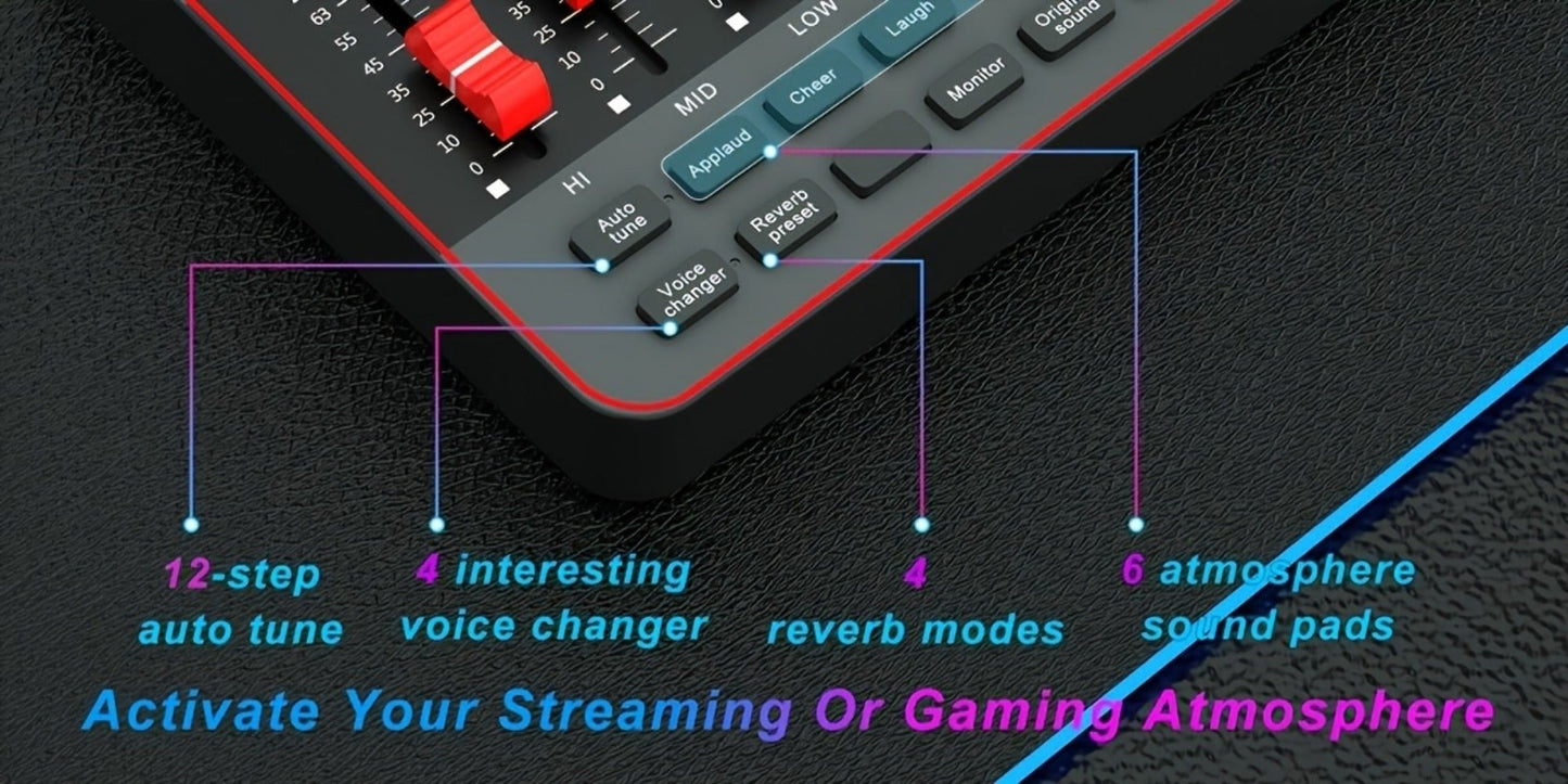 USB Audio Interface, Adjustable, USB, Podcast, Equipment for Recording and Streaming detail image - detail view 22