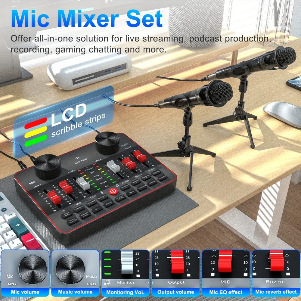 USB Audio Interface, Adjustable, USB, Podcast, Equipment for Recording and Streaming detail image - detail view 7