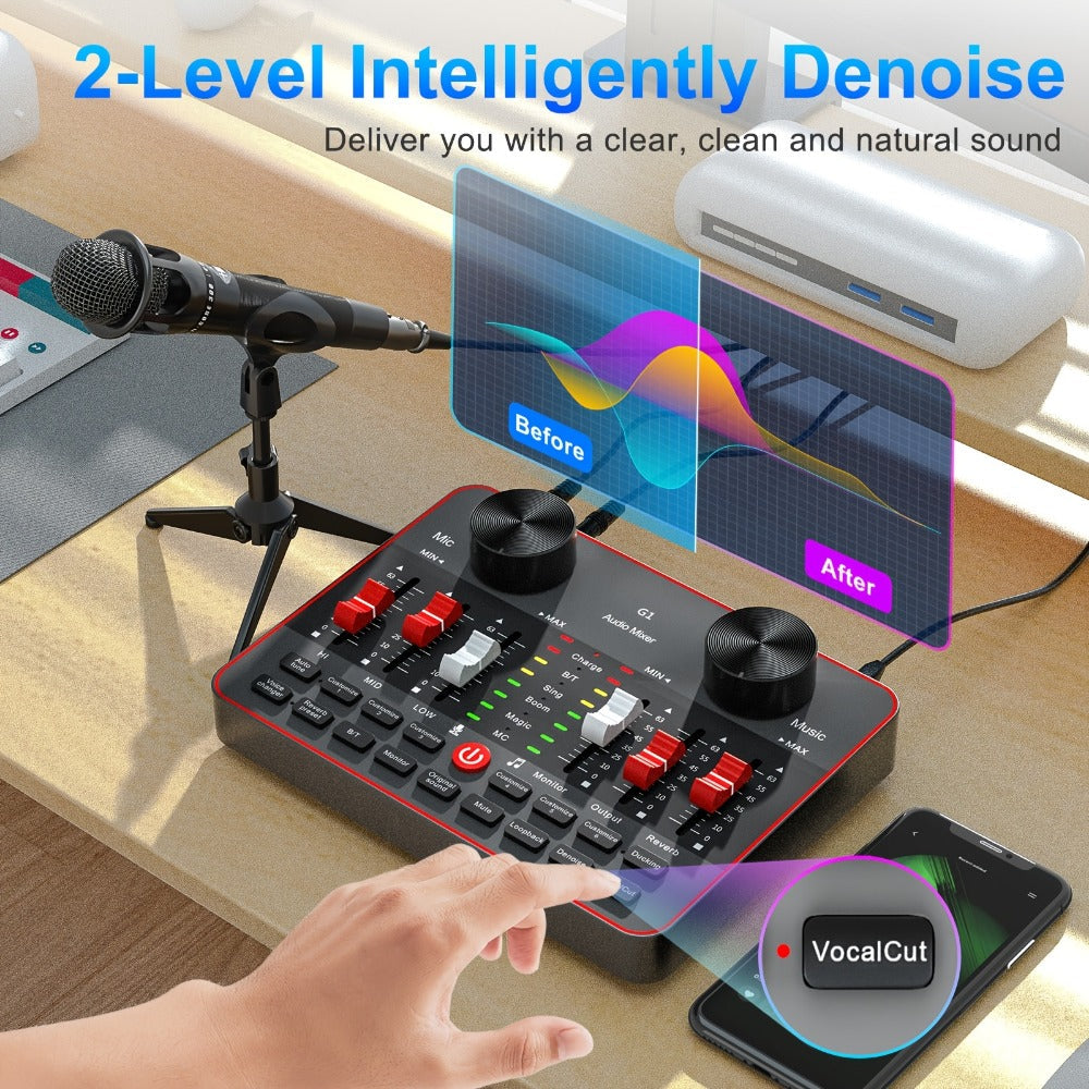 USB Audio Interface, Adjustable, USB, Podcast, Equipment for Recording and Streaming detail image - detail view 9