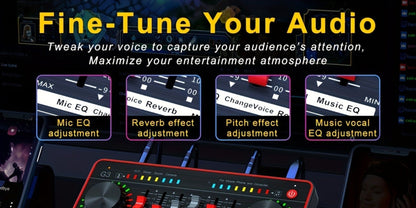 USB Audio Interface, Cardioid, USB, Rechargeable, Professional, Mixer for Recording detail image - detail view 21