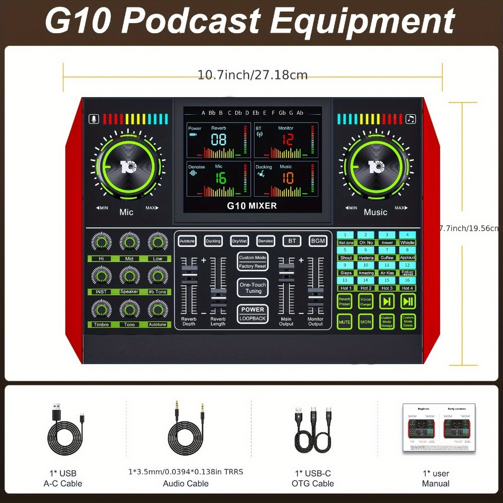 USB Audio Interface, Condenser, USB, Tenlamp, G10, Pro for Recording and Streaming detail image - detail view 13