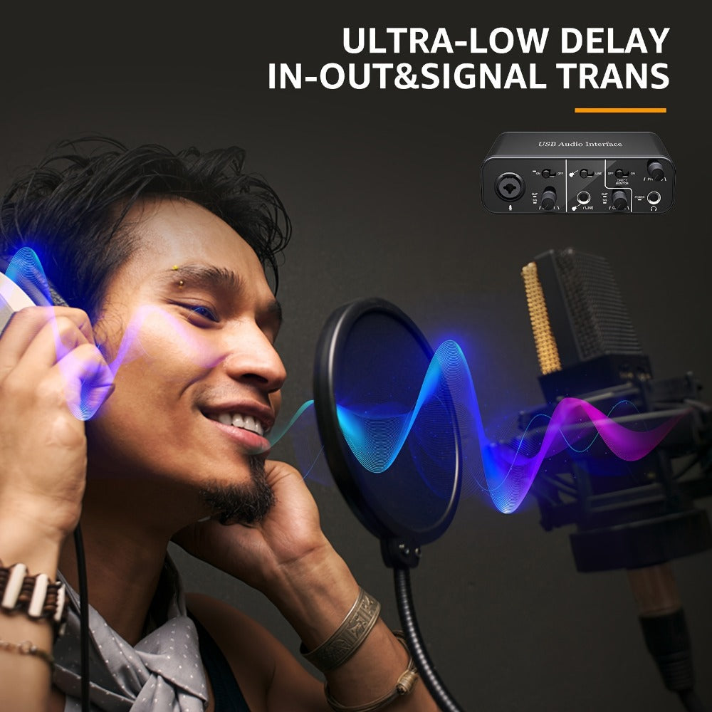 USB Audio Interface, USB-C, USB, Mic, Preamps, Cable for Recording and Streaming detail image - detail view 6