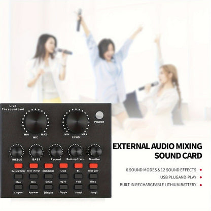 USB Audio Interface, V8-JIN, USB, Rechargeable, Podcast, Equipment for Recording detail image - detail view 4