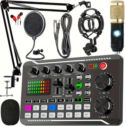 USB Audio Interface, V8K + BM800, USB-C, USB, Podcast, Equipment, Bundle for Recording detail image - detail view 13