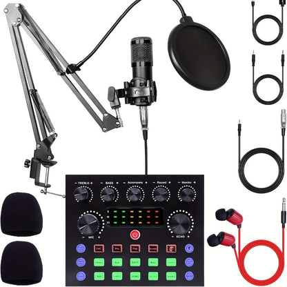 USB Audio Interface, V8K + BM800, USB-C, USB, Podcast, Equipment, Bundle for Recording detail image - detail view 3