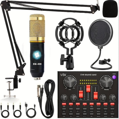 USB Audio Interface, V8K + BM800, USB-C, USB, Podcast, Equipment, Bundle for Recording detail image - detail view 5
