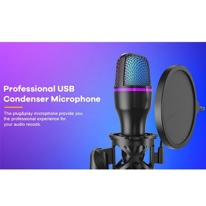 USB RGB Condenser Microphone Kit with Tripod, Pop Filter and Monitor detail image - detail view 7