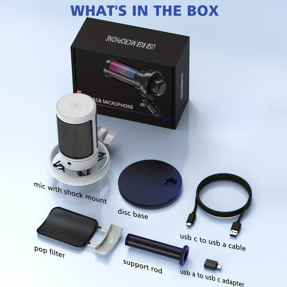 USB RGB Condenser Microphone with Gain, Touch Mute and Monitoring detail image - detail view 10