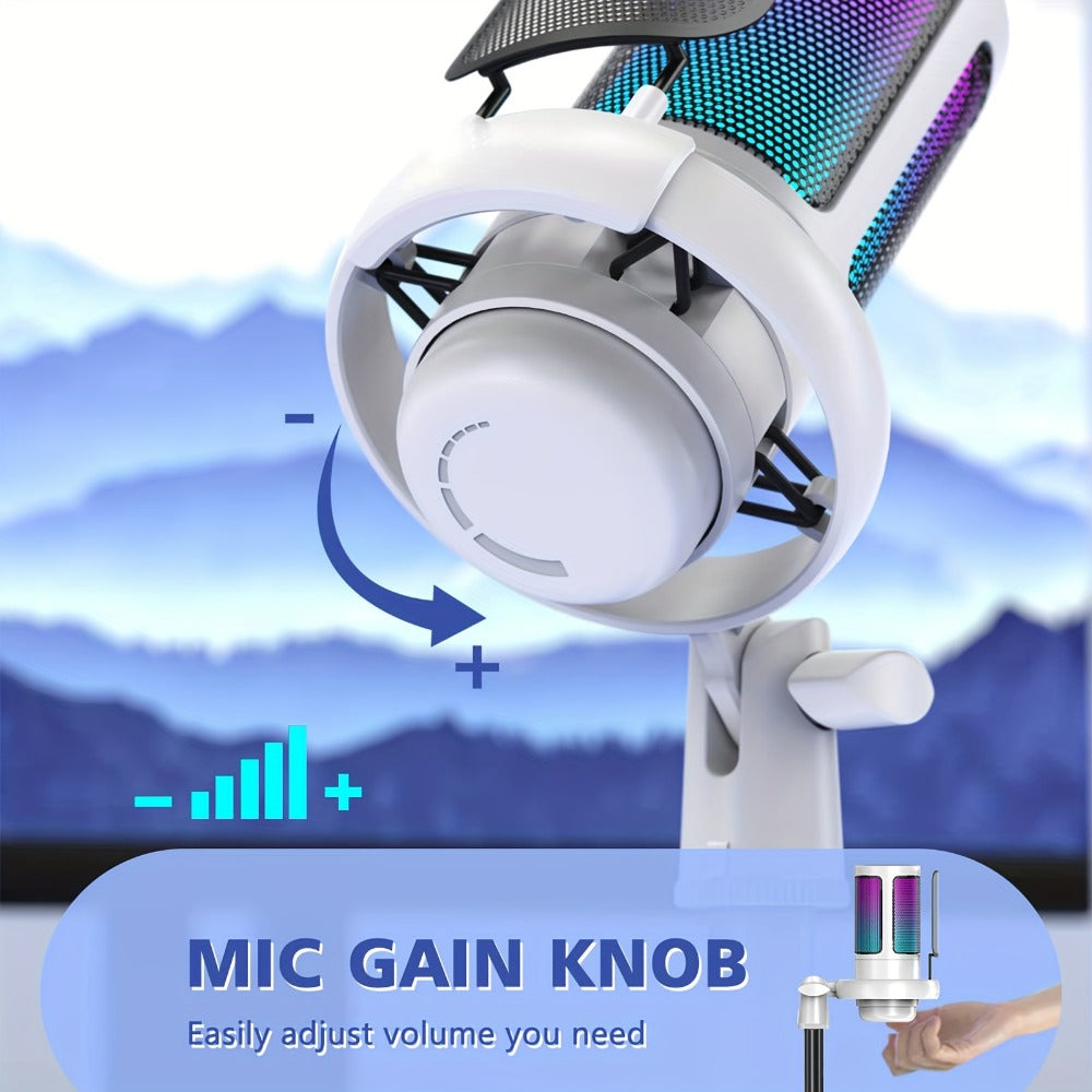USB RGB Condenser Microphone with Gain, Touch Mute and Monitoring detail image - detail view 6