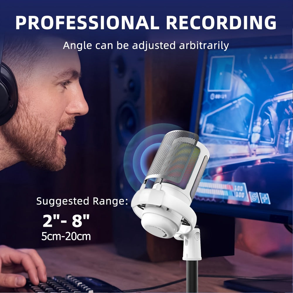USB RGB Condenser Microphone with Gain, Touch Mute and Monitoring detail image - detail view 9