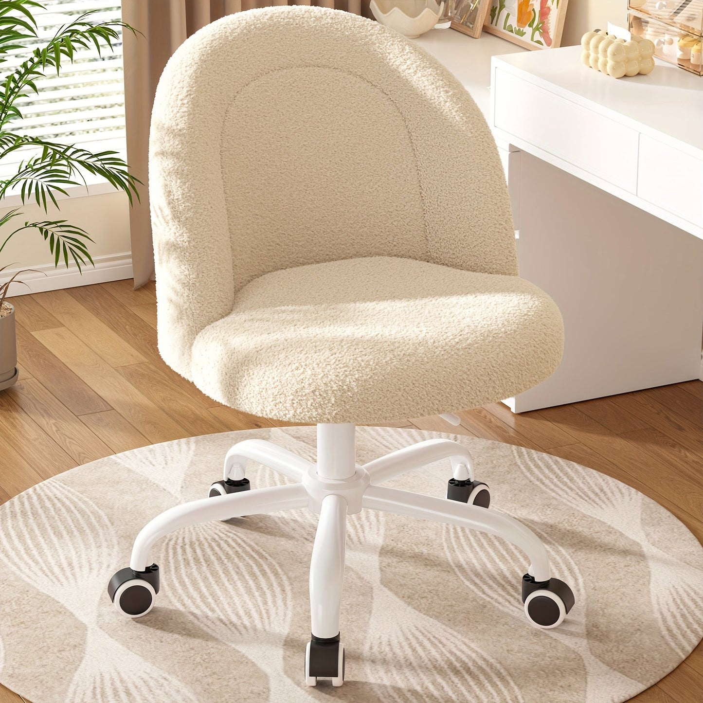 Vanity Chair shown in the Beige option
