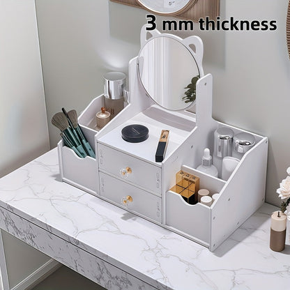 Vanity Mirror with Storage shown in the White, Large option