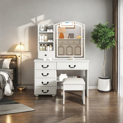 Vanity Tables with Storage Drawers for Dressing and Daily Routines in Bedroom detail image - detail view 5