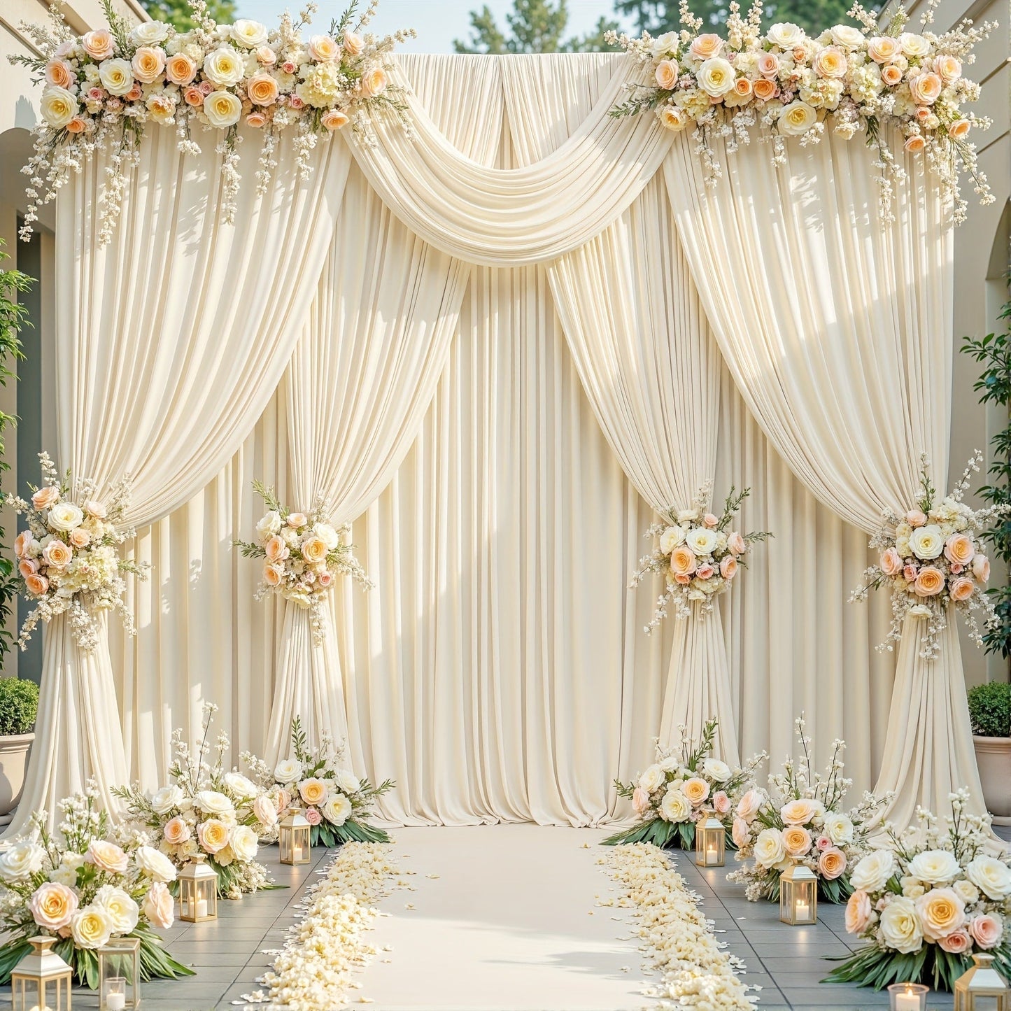 4-Pack 5x10ft Elegant Spandex Photography Backdrop | Wear-Resistant, Wrinkle-Free, Soft & Opaque Party Decoration Banners for Weddings
