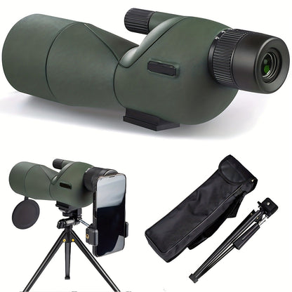 25-75x60 Spotting Scope with Tripod, Carrying Bag & Smartphone Adapter, High-Power Variable Zoom Scope for Target Shooting