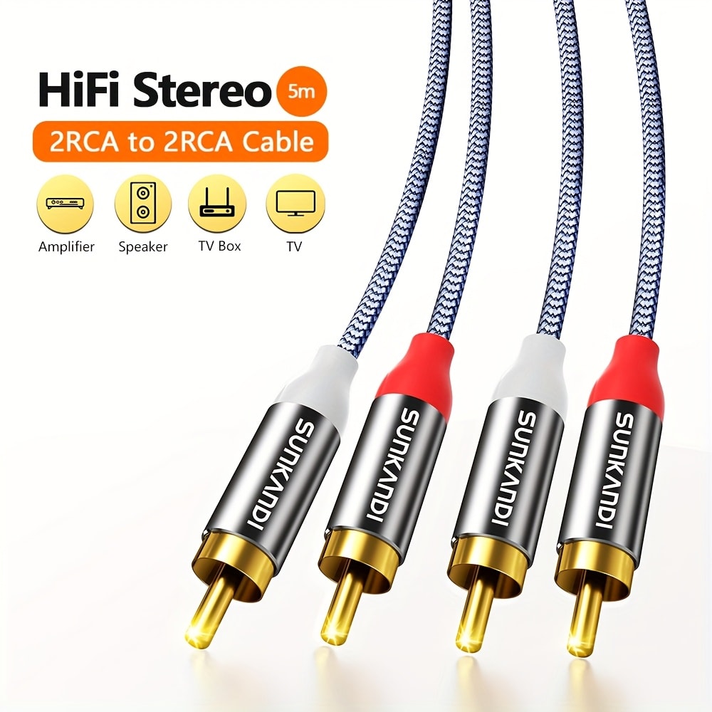 Gold-Plated 2RCA to 2RCA Stereo Audio Cable High-Fidelity Sound for Home Theater HDTV Gaming for an Everyday Personal Care Routine