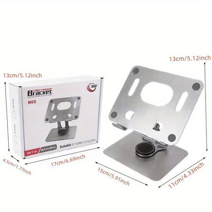 Black or Silver Rotating Tablet Stand with Foldable Metal Desktop Base and 17 × 15 × 11 cm Package Dimensions