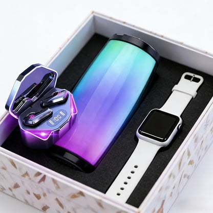 Gaming Headset Bundle Set Glowing LED Headphones Bluetooth Speaker Wireless Earbuds Surround for an Everyday Personal Care Routine