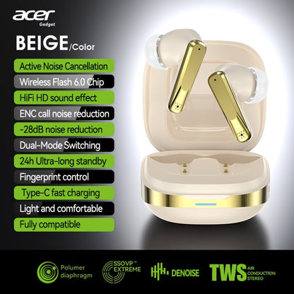 Wireless Earbuds Acer Mini Bluetooth 5.4 with Touch Controls, Call Noise Reduction Mic and Three Colors
