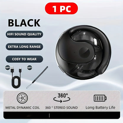Open-Ear AI Translation Earbuds with Circular LED Battery Display Case in Six Color Options