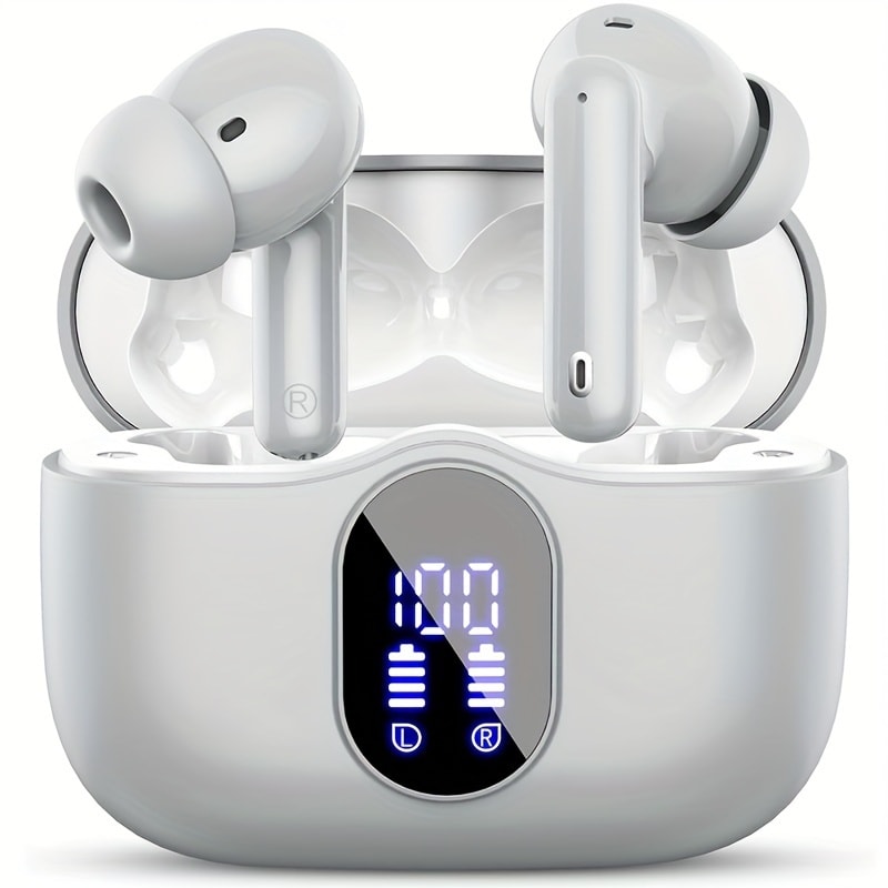 Bluetooth 5.3 Wireless Earbuds with LED Battery Display Case, Type-C Charging and 13 Color Options