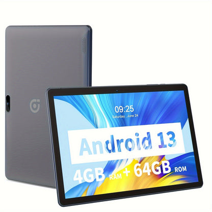 Android Tablet 10.1-Inch with Android 13, 4GB Total RAM, 64GB Internal Storage and WiFi-Only Design