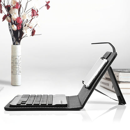 Collapsible Bluetooth Keyboard with Built-In Phone Stand, Wireless Portable Keyboard for Smartphones Tablets Laptops