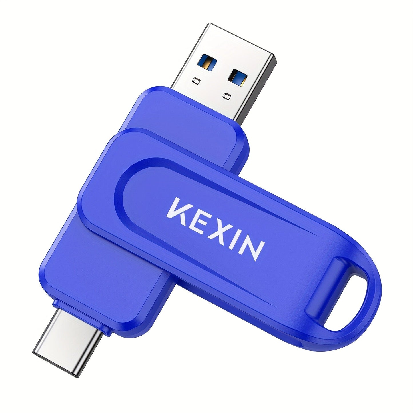 USB Flash Drive KEXIN 2-in-1 Rotating USB-C and USB-A Memory Stick in Five Colors, 32GB to 128GB