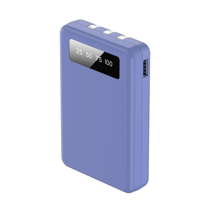 Power Bank Slim 5000mAh or 10000mAh with Built-In USB-C Cable, Four-Device Layout and LED Display