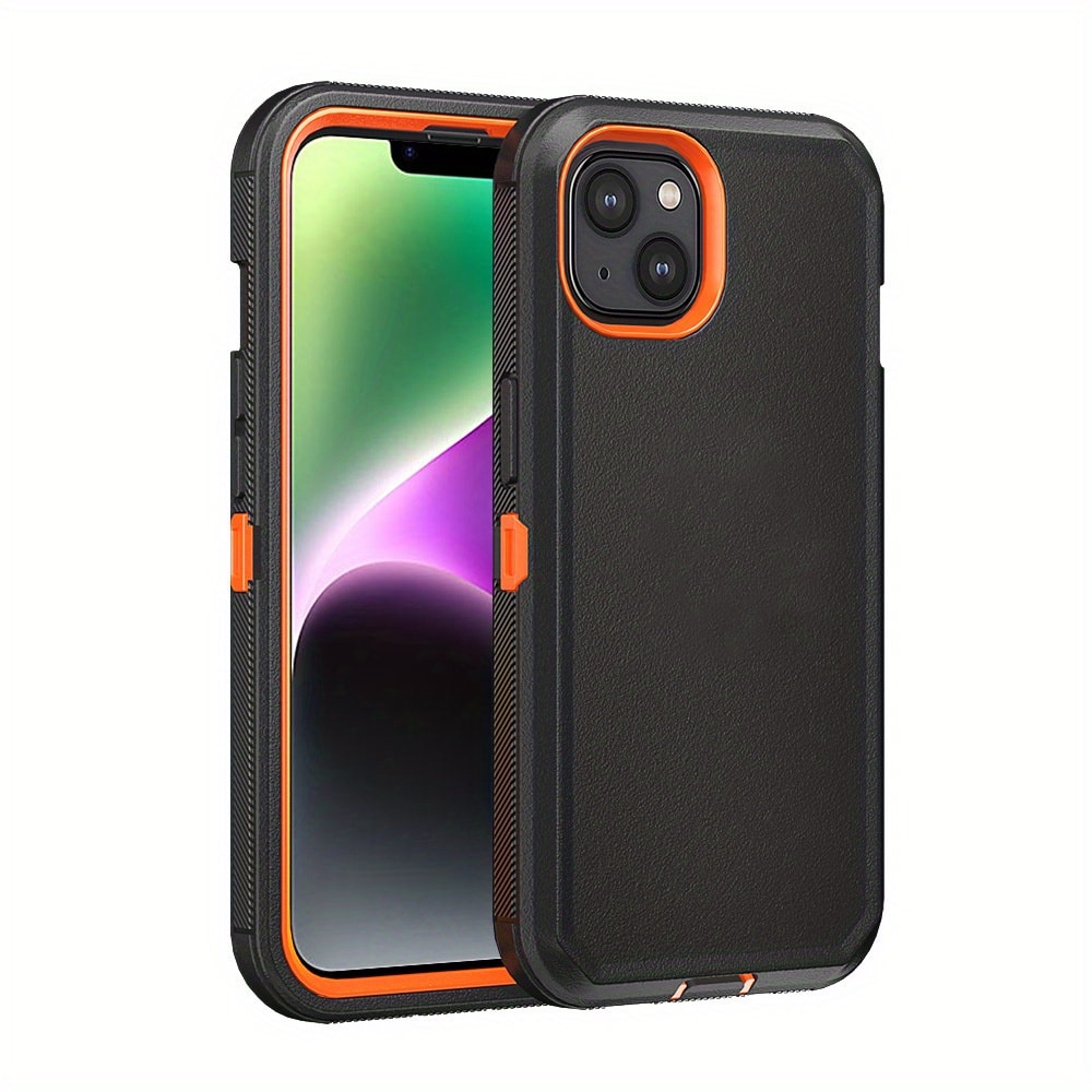 Phone Case Dual-Layer TPU and PC layered Armor with rear ring layout for iPhone 14 with Model-Specific Cutouts and Color Choices