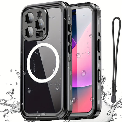 Phone Case with Integrated Screen Protector and Lanyard for Selected iPhone 15 and 16 Pro Configurations