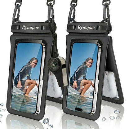 RYNAPC 2-Pack Phone Pouch with Lanyard IPX8 Dry Bag for iPhone 16 15 14 Pro Max 6.7 Inch for Camping, Travel and Outdoor Use