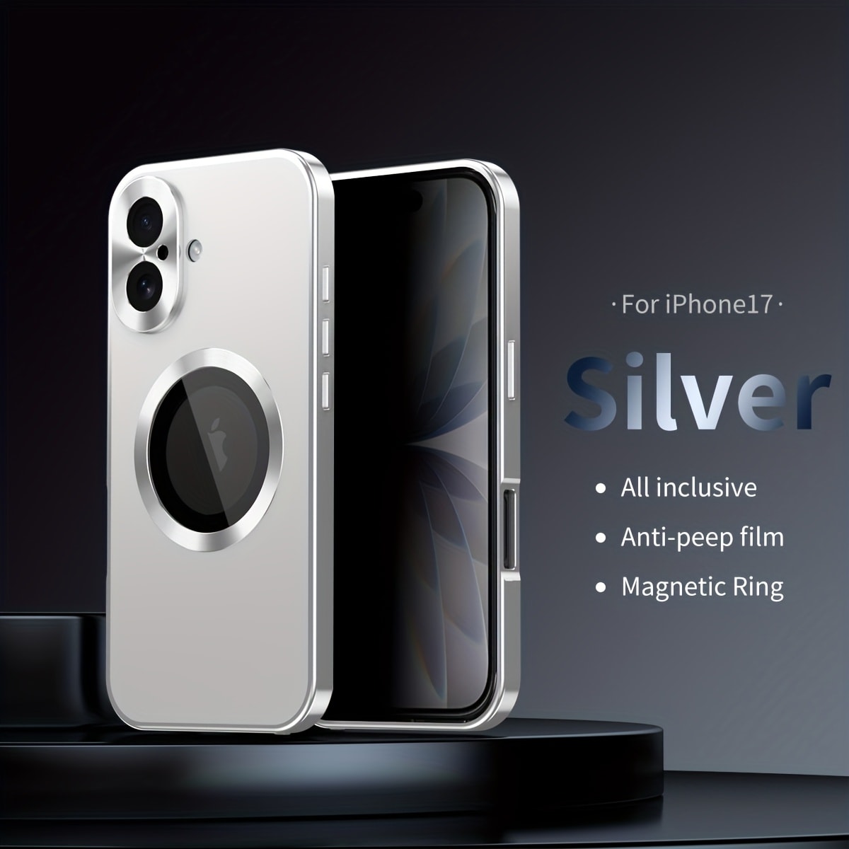 iPhone Anti-Spy Magnetic 2-in-1 Phone Case with All-Round Lens Protection – Complete Drop Protection Cover for iPhone 12 13 14 15 16 Pro Max