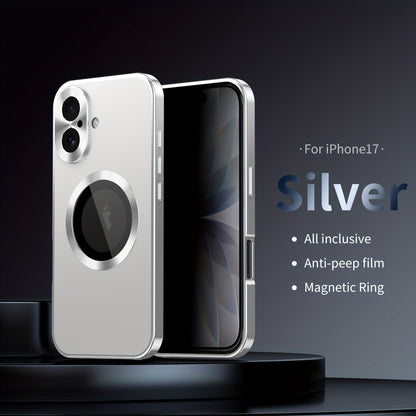 iPhone Anti-Spy Magnetic 2-in-1 Phone Case with All-Round Lens Protection – Complete Drop Protection Cover for iPhone 12 13 14 15 16 Pro Max