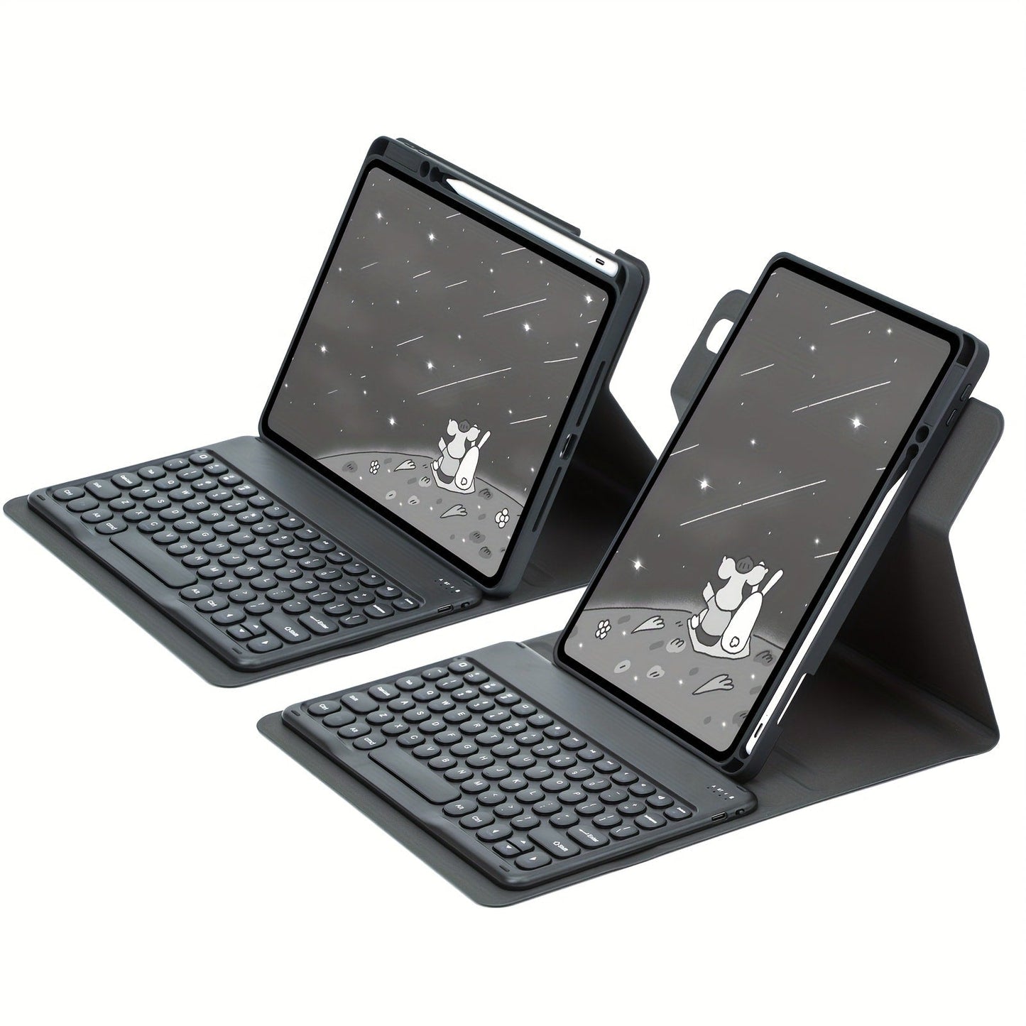 360° Rotatable iPad Keyboard Case with Backlit Keys, Trackpad & Apple Pencil Holder, Compatible with iPad Pro 11"