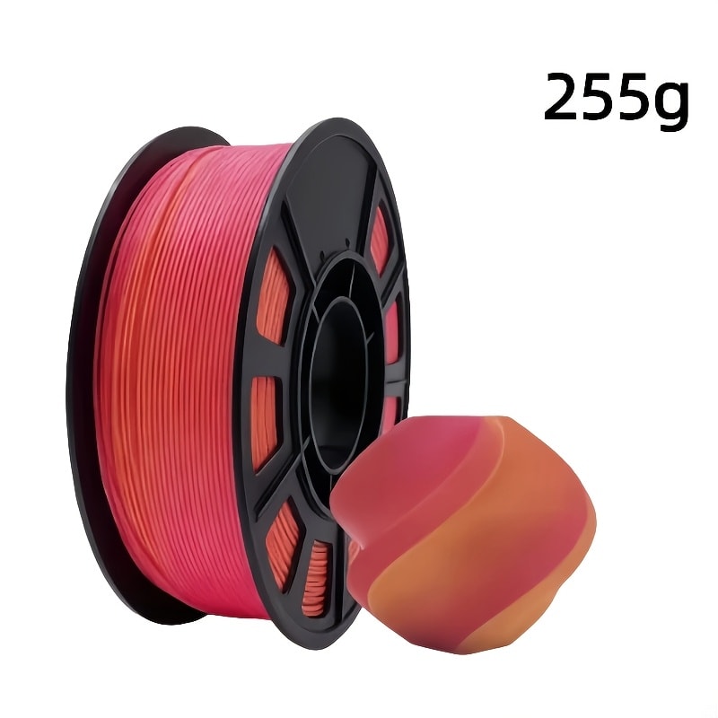 Gradient Rainbow PLA Filament 1.75mm 32 Colors, Shiny Multicolor Fast Color-Changing 250g Spool for FDM 3D Printers