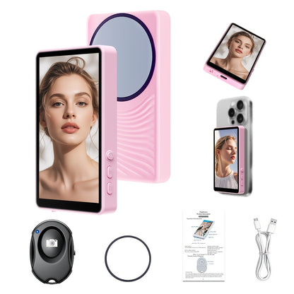 Magnetic Selfie Monitor Screen for Vlogging & Live Streaming, Rear-Facing Main Camera Display for iPhone & Android